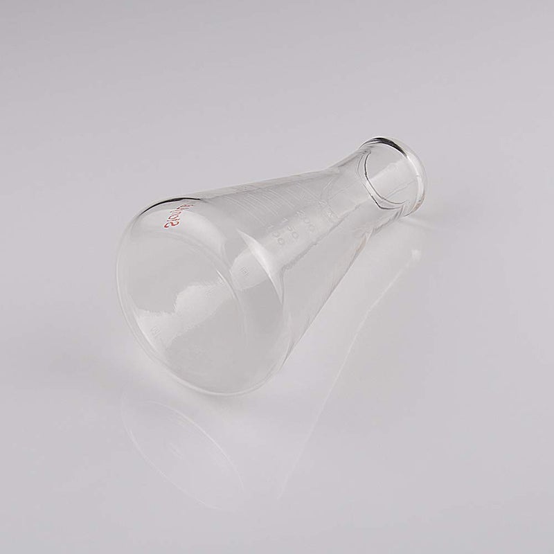 stonylab 1-Pack Glass 250 ml Heavy Wall Narrow Mouth Erlenmeyer Flasks with Heavy Duty Rim - (250ml Fits with 7# Rubber Stopper) - Image 5